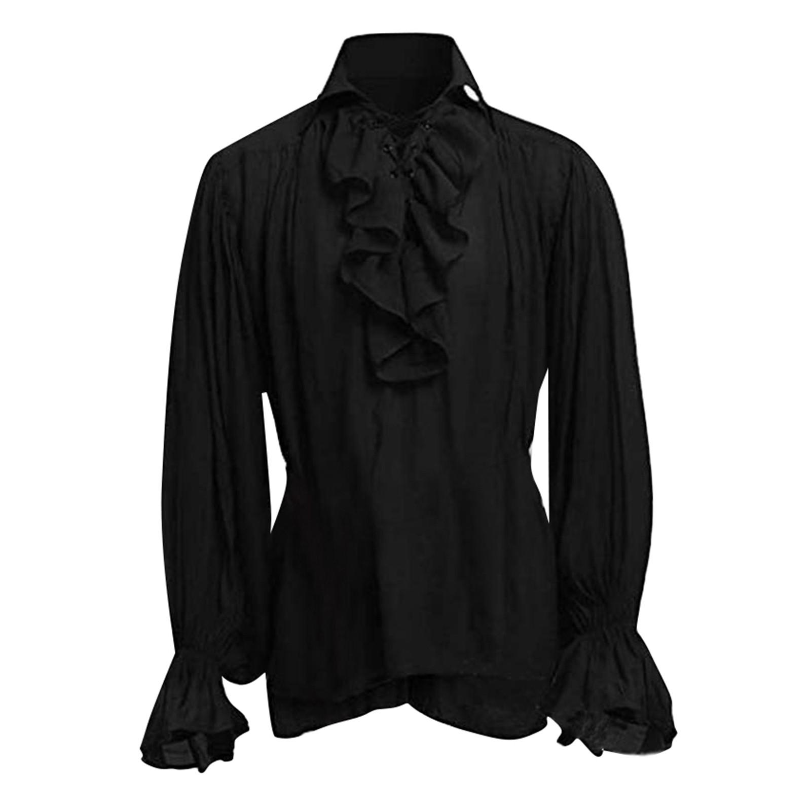 Mens Halloween Lace Up Pirate  - Medieval Gothic Lace Up Pirate Shirt review and price