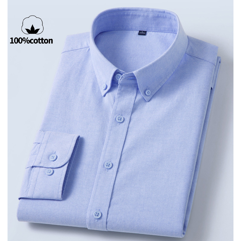 Men's 100% Cotton Oxford Shirt - Mandarin Collar Formal Shirt Slim Fit review and price
