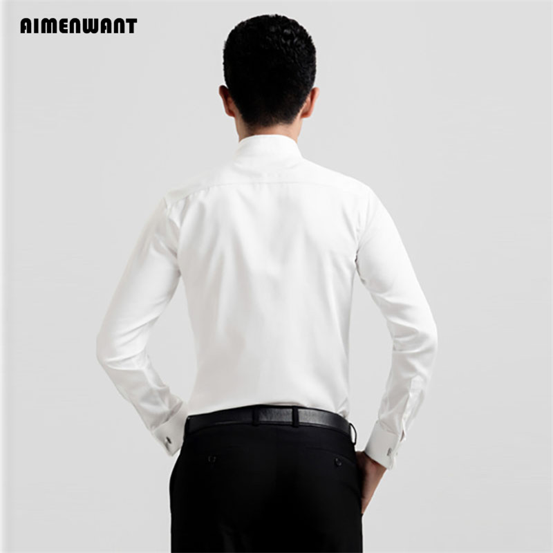 AIMENWANT 2024 Tuxedo Shirts M - Mandarin Collar Formal Shirt Slim Fit review and price