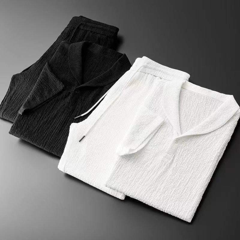 Summer Ultra-thin Two-piece Ic - Mens Linen Shirt Long Sleeve review and price