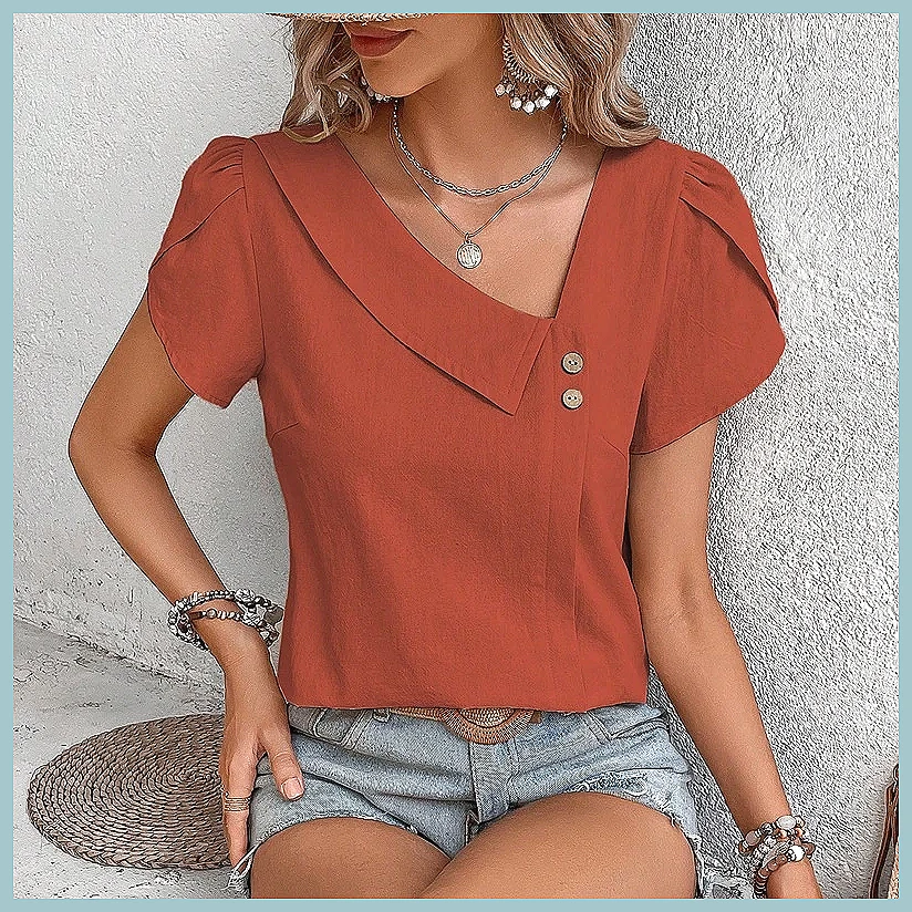 2024 Summer Vintage Solid Colo - Shirts review and price