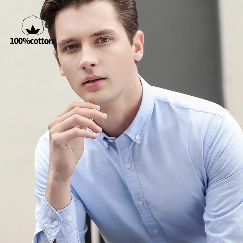 New Men's Oxford Shirt 76% Cot - Oxford Cotton Casual Shirt Business review and price